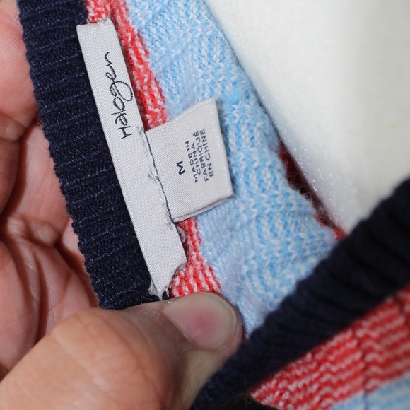 Halogen Woman's Stripped Ribbed Knit Pullover Sweater Top - Size Medium - Picture 3 of 6